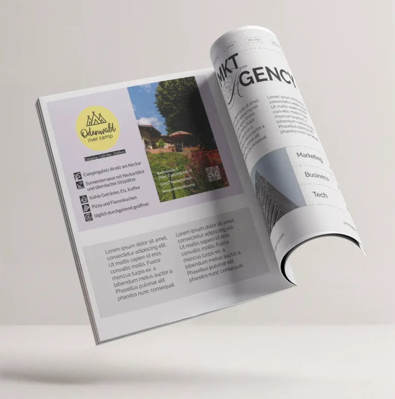 Produkt-Vorschau der Odenwald river camp Werbeanzeige gedruckt in einem Magazin